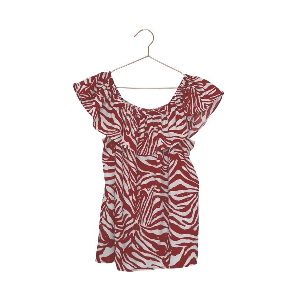 Nine West Rust and White Zebra Print Blouse